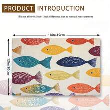 4/6pcs Set Colorful Fish Pattern Placemats, 12X18 Inches, Suitable For Kitchen Dining Decor, Home Decoration, Family Dinner Table Setting, Party Decor - 11.81*17.72inch - View 10