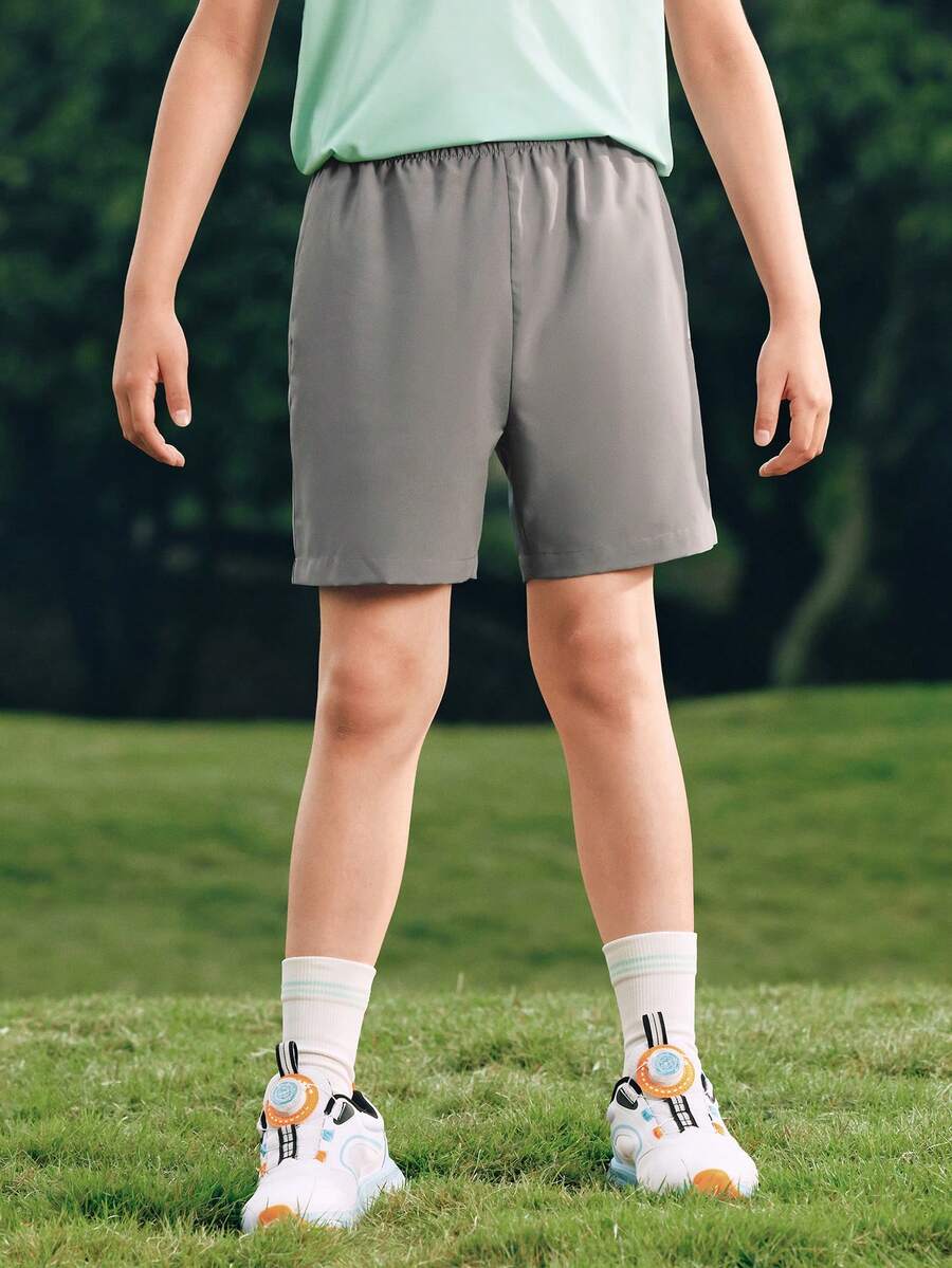 Balabala Children's Summer Lightweight Sports Shorts, Elastic Waistband, Breathable Fabric, Suitable For Boys And Girls Activities And Play - Cold Gray - View 1