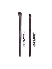 6支斜角眼影刷，晕染轮廓化妆刷套装 - 黑色 - 查看 8