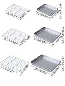 1 Set With Grill Rack - Non-Stick Baking Sheet, Sturdy Rectangular Baking Pan Suitable For Oven, Dishwasher , Stainless Steel Baking Tray, Non-Slip - Non-Slip Deep Rectangular Baking Tray, Heat Resistant, Christmas, Halloween, Thanksgiving, Wedding And Kitchen Use - Suitable For Roasting Meat, Vegetables, Cakes, Pizza (Baking Sheet) - View 9