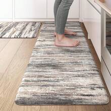 1pc/2pcs/3pcs Non-Slip Kitchen Floor Mat With Farmhouse Style, 0.47" Cushioned Anti-Fatigue, Soft Flannel Surface, Oil Proof & Stain Resistant, Suitable For Kitchen, Bathroom, Living Room, Bedroom Indoor Decor, Machine Washable. ﻿ - Multicolor 2 - View 1