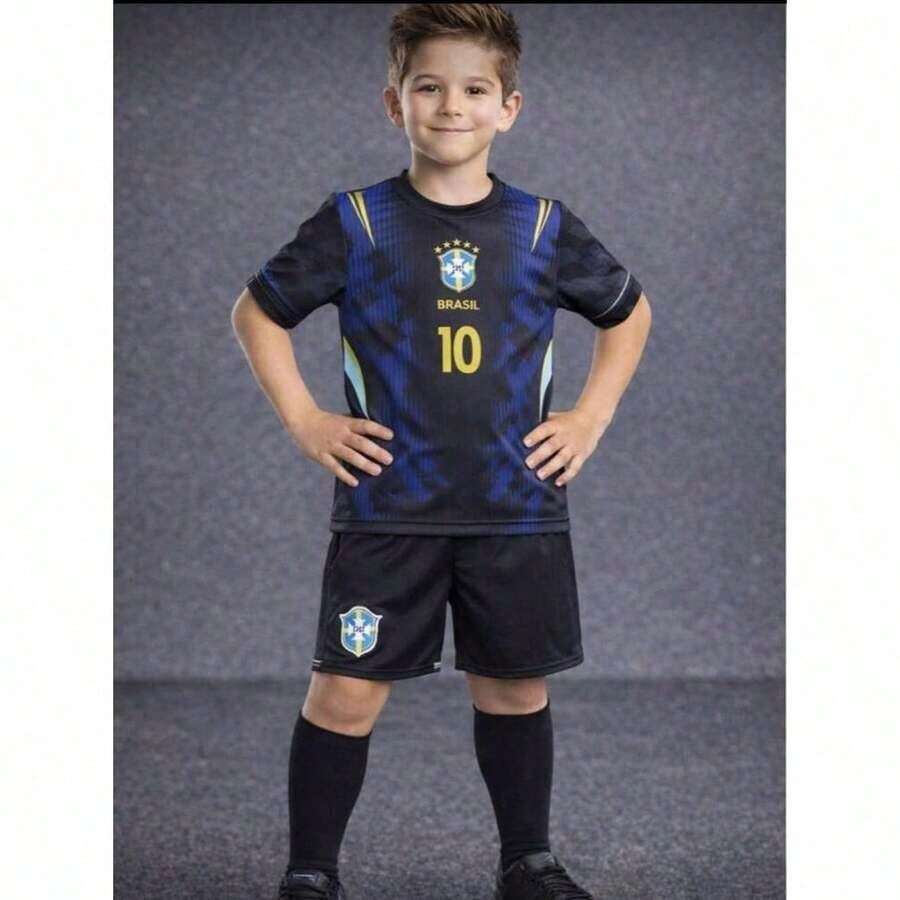 CHILDREN'S SET BRAZIL MODEL BLUE AND BLACK 2026 - 藍色 - 查看 1