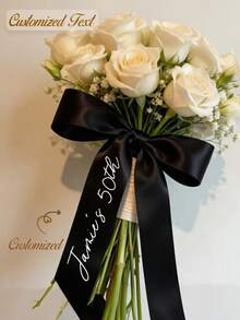 Panglici personalizate, Panglici personalizate pentru pahare de vin de nuntă, Panglici personalizate pentru șervețele, Accesorii decorative pentru masă, Cartonașe pentru loc, Decorațiuni de Crăciun personalizabile, Cadouri de Ziua Recunoștinței, Cadouri de Anul Nou, Decorațiuni pentru petreceri, Decorațiuni pentru nunți - Multicolor - Vizualizare 5