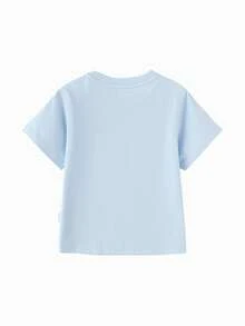Áo thun ngắn tay in hình hoạt hình cho bé trai, thích hợp mặc hàng ngày, mùa hè. - hồng xanh - Xem 2