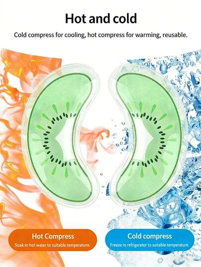 Máscara de ojos de gel refrigerante de PVC, máscara de ojos con diseño de frutas de verano, máscara de ojos con paquete de hielo calmante y refrescante para relajación