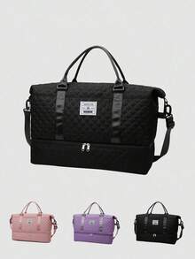 Bolsa de viaje de gran capacidad para mujeres, bolso de fin de semana con compartimento para ropa húmeda y divisor de cosméticos, adecuado para gimnasio, yoga, viajes de una noche y equipaje de mano - Multicolor - Ver 1