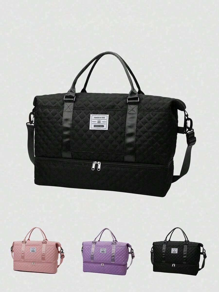 Bolsa de viaje de gran capacidad para mujeres, bolso de fin de semana con compartimento para ropa húmeda y divisor de cosméticos, adecuado para gimnasio, yoga, viajes de una noche y equipaje de mano - Multicolor - Ver 1