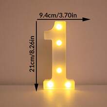 1件 21cm 家居裝飾 LED 發光字母燈，婚禮求婚生日派對裝飾字母數字燈，女孩房裝飾燈，室內裝飾 - 白色 - 查看 18