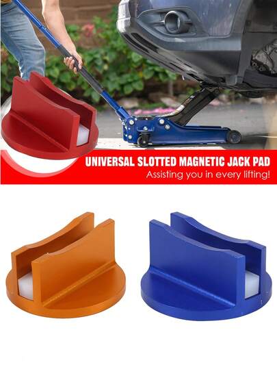 1 Piece Welded Jack Adapter Aluminum Jack Pad With Large Slotted Magnetic Jack Pad, Suitable For Universal Vehicles, 0.4-Inch Slotted Aluminum Alloy Channel Frame Adapter