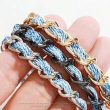 牛仔布编织金属链条肩带 - 多功能配件，适用于包包、手机壳和单肩包。可作包带、包饰、包链配件、教师节礼物、节日礼物、毕业礼物、教师节礼物、生日礼物、母亲节礼物。 - 彩色 - 查看 2