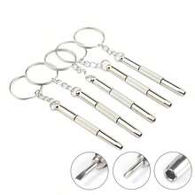 5-10pcs Multi-Functional Portable Screwdriver Set, Screwdriver Keychain, Mini Portable Eyeglass Screwdriver, 3-In-1 Screwdriver, Suitable For Repairing Fashion Glasses, Watches And Glasses, Practical Small Tool, 3-In-1 Mini Screwdriver, Metal Keychain Repair Tool Kit - No Power Required - 3-in-1 Screwdriver - View 6