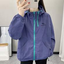 Women's Spring/Autumn Windbreaker, Lightweight Breathable Outdoor Jacket For Running, Cycling, Hiking, Daily Sports & Casual Wear - Blue - View 11