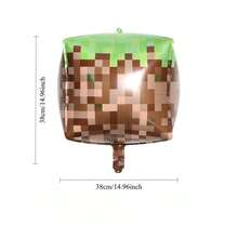 Minecraft Aluminum Foil Balloons Decorations Party Minecraft Steve Pixel Balloon Set - Multicolor - View 7