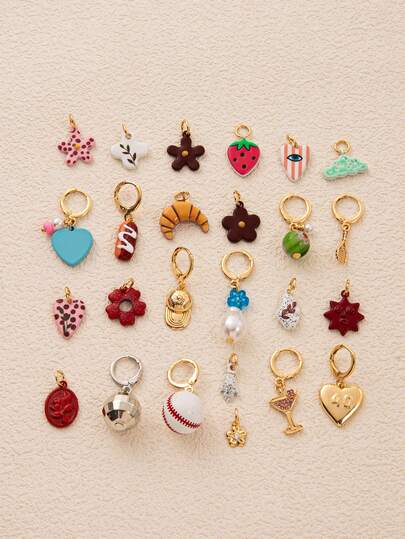 1Pc Niche High-End Enamel Drip Pendant Accessories, 14k Copper Material, Featuring Pattern Elements Such As Flowers, Bread, Clouds, Silver Balls, Hearts, Sun, Leaves, Etc. Waterproof And Fade-Resistant, Suitable For Women Or Couples, Niche And High-End, Bracelet Pendant Accessories, Jewelry Pendant, Necklace Pendant Accessories, Summer Jewelry Design, Mobile Phone Chain Pendant Accessories, Keychain Pendant Accessories. Let Me Know If You Need Further Adjustments!