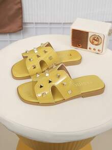 Dép lê unisex kiểu dáng giản dị mới năm 2026, thiết kế tối giản thanh lịch, thích hợp cho mùa hè. - Màu vàng - Xem 7