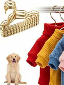 10个装金属宠物挂钩，小型犬/猫衣服挂钩，宠物配件，猫挂钩，狗衣服架 - 金色 - 查看 9