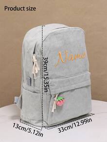 Custom Embroidered Name Children's Backpack, Personalized Cartoon Animal Kindergarten School Bag, Ergonomic Student Storage Bag, Back To School - Style C - View 3