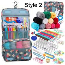 Kit de Ganchillo DIY con Hilo y Ganchos, Juego de Manualidades de Ganchillo Completo para Principiantes y Aficionados, Kit de Tejido para Proyectos Hechos a Mano, Kit de Iniciación al Ganchillo con Accesorios y Bolsa de Almacenamiento - A - Ver 12