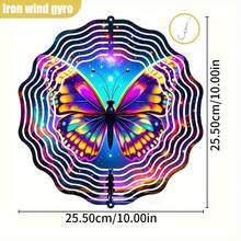 1 pieza Fondo 3D "Mariposas brillantes bailando en el cielo estrellado". 10in*10in con gancho giratorio, Giro creativo DIY de 360° para el hogar y el jardín, adecuado para todas las estaciones (Colgante no incluido), Estilo aleatorio - 1 pieza - Ver 3