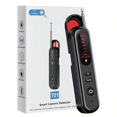 1pc Portable Anti-Spy Detector, Suitable For Home, Car And Office - With 25-Level, 5-Gear Sensitivity GPS Tracker And Wireless Eavesdropping Device Detector, Full-Range Infrared Scanning, Signal Source Detection And Magnetic Detection, For Privacy Protection In Hotels And Travel