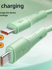 Cable de carga dual de 60W, cable de datos de carga rápida de silicona líquida, compatible con la serie 17/16/15 para carga rápida, también compatible con Samsung y teléfonos con carga rápida tipo C - Verde - Ver 7