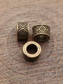 20pcs 7.8x7.8x5.2mm Geometric Rhombus Pattern Large Hole Beads Spacer Beads For DIY Jewelry Making Bracelet Necklace Keychain Phone Chain Making Accessories Handmade Craft Making Findings - Spacer Beads - View 3