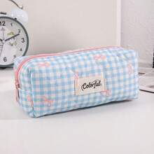 Bowknot Pencil Bag, Kawaii Simple Stationery Pouch, 2-In-1 Student Pencil Case & Cosmetic Bag - Multicolor - View 13