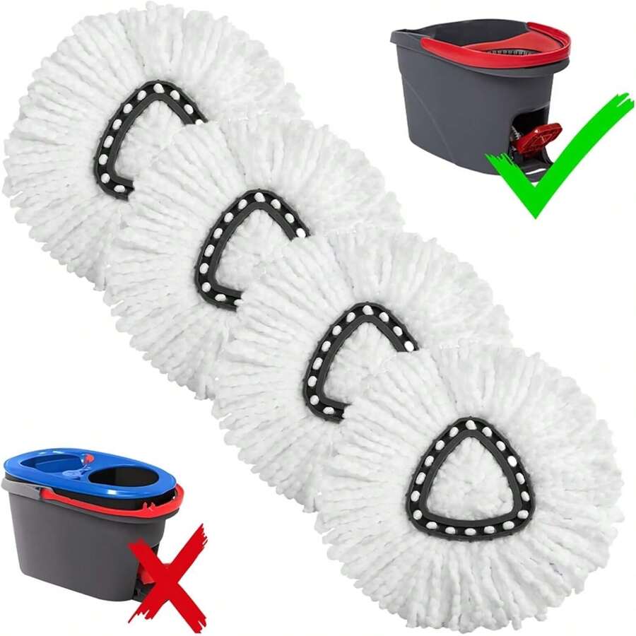4-Pack Mop Heads, EasyWrin Spin Mop Heads, Easy Cleaning Mop Replacements - 4 Đếm (Gói 1) - Xem 1