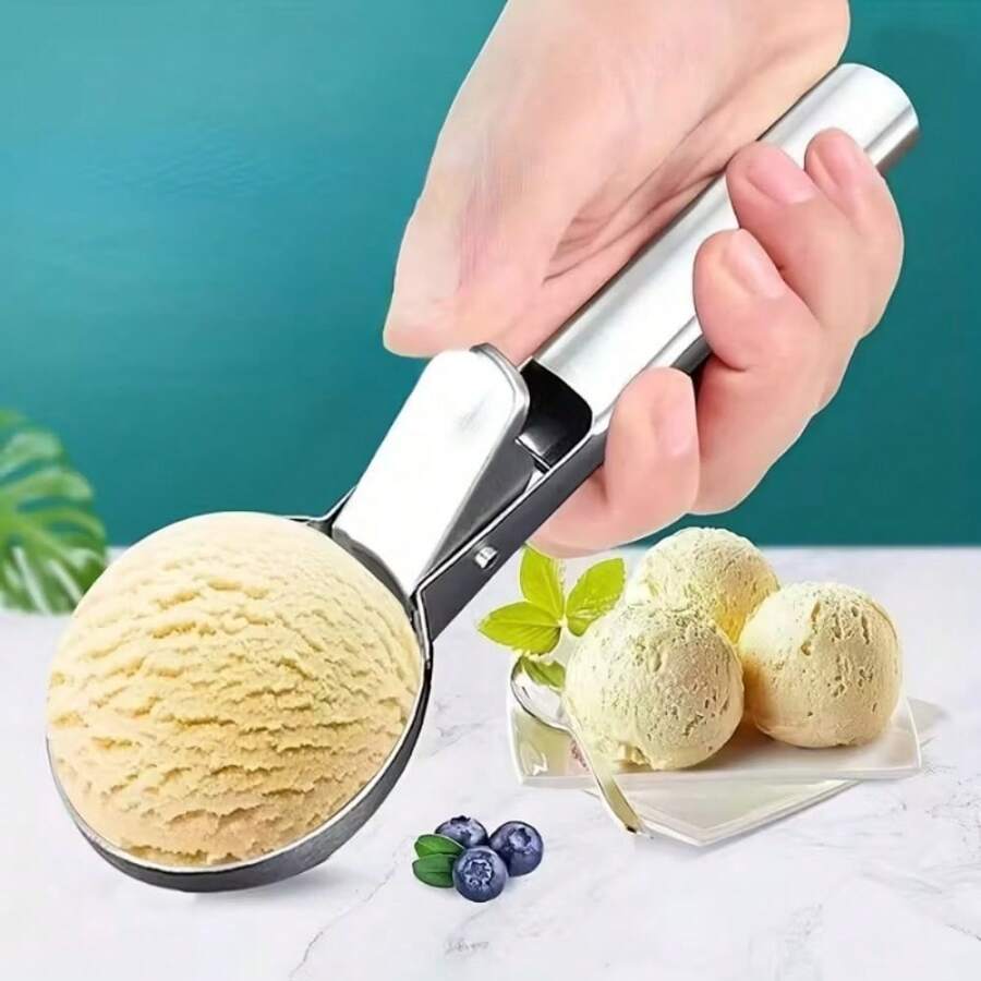 dilidili Heavy Duty Stainless Steel Ice Cream Scoop - Perfect For Ice Cream And Jelly, Dishwasher , Comfortable Grip