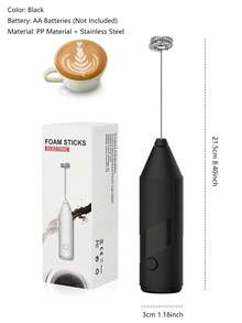 1个手持式电动奶泡器，家用烘焙工具，无线电池供电咖啡奶泡器饮料搅拌器，带不锈钢电动搅拌器，适用于咖啡、拿铁、卡布奇诺、热巧克力、蛋白粉等。 - 彩色 - 查看 9