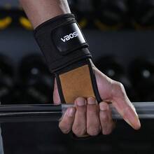 VBOSI 1 Pasang Balutan Pergelangan Tangan Kulit Sapi Tahan Abrasi dengan Pita Elastis & Pengikat Velcro - Pegangan Stabil untuk Angkat Beban, Powerlifting & Latihan di Gym - MultiWarna - View 15