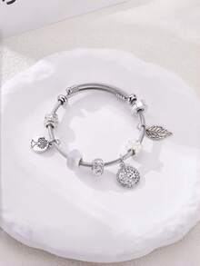 1 chiếc trang sức nữ thời trang và đa năng, vòng tay hợp kim tự làm hình bướm pha lê hồng nhỏ giọt dầu - Trang sức quyến rũ sang trọng dành cho nữ, phù hợp cho cả đeo hàng ngày và dự tiệc. - Nhiều màu - Xem 7