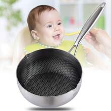 1 chiếc nồi nấu sữa bằng thép không gỉ, nồi gia dụng chống dính không tráng phủ titan dạng tổ ong, dùng được cho bếp từ, nồi nấu canh, nồi nấu mì, chảo chống dính. - Nhiều màu - Xem 6
