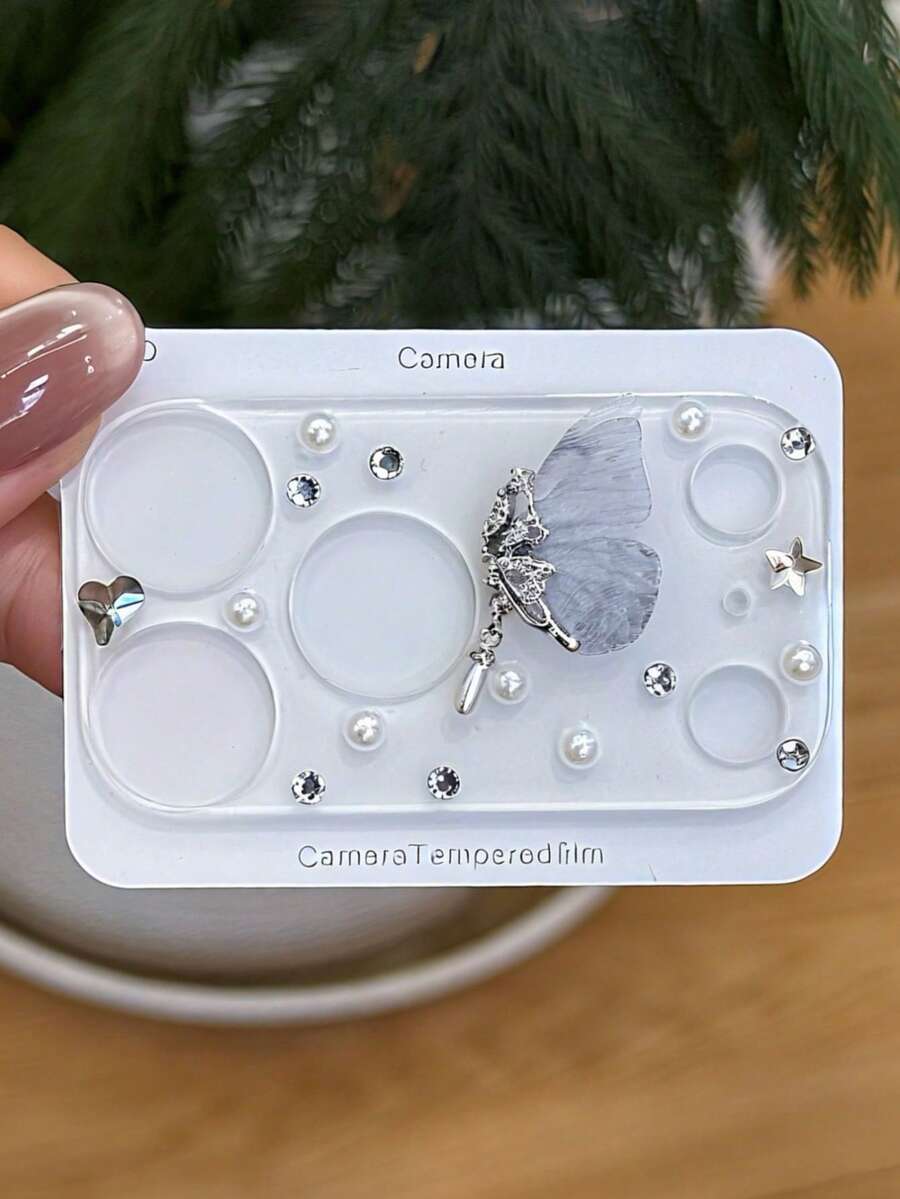 Miếng dán màn hình cường lực đính kim cương pha lê lấp lánh cho camera 17 Pro & 17 Pro Max, ốp điện thoại thủ công và hộp quà tặng PE tùy chỉnh. - Trong sáng - Xem 1