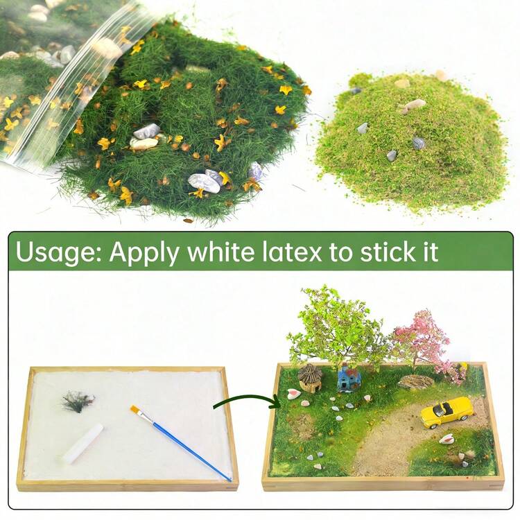 Partículas de roca modelo Hierba miniatura Escena DIY Hecho a mano Escena de terreno a juego Hierba Fabricación de modelos Vegetación Escena Mesa de arena Simulación Partículas de piedra Soldado Superficie de montaña Escena - Multicolor - Añade 5