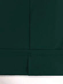 三件套加大码女式休闲纯色套装：外套/开衫 + 圆领无袖上衣 + 松紧腰直筒裤，柔软弹力面料，宽松版型，舒适通勤，适合春/秋/冬，优雅夏季穿着 - 墨綠色 - 查看 6