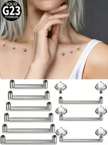 1PC G23 Titanium Surface Piercing Double Threaded Dermal Anchor Internal Threaded Micro Dermal Base Bar Jewelry Accessory - As Shown - View 3