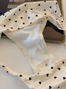Belle Étoile Two Black And White Ice Silk One-Piece Seamless Underwear Women's Cross Mid-Waist Sexy 10A Antibacterial Extended Gear Letters Wavy Edge Triangle - 黑色杏色兩件套 - 查看 9