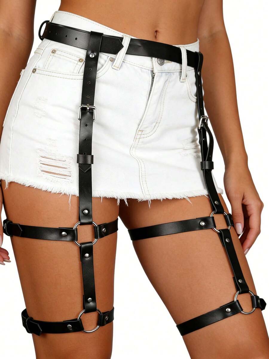 1 chiếc thắt lưng nữ phong cách Gothic Punk, phù hợp cho trang phục thường ngày và trang phục người lớn. - A - Xem 1