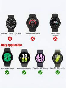 2件套复古棕色真皮表带搭配银色PC表壳，兼容三星Galaxy Watch 4/5/6/7 40mm/44mm，经典真皮表带及表壳，智能手表表带，手表保护套，手表屏幕保护膜，表带配件，智能手表配件 - 棕色 - 查看 8