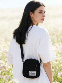 Bolso de hombro mini de moda de unicolor minimalista y versátil - Negro - Ver 4