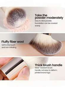 1支大号散粉刷，铝管化妆刷，适用于散粉，面部散粉刷 - 彩色 - 查看 7