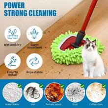 6 PCS Spin Mop Heads Replacements Compatible With 1 System Chenille Mops Duster Pad Washable Dust Refills Green Blue Red, Cleaning Accessories - 1 - 查看 8
