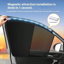 Magnetic Car Window Sunshade Net, Magnetic Installation, Heat Insulation, No Damage - Sunshade 4-piece Set - View 8