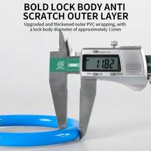 Candado de bicicleta, candado de cable de acero reforzado, candado de aro de aleación, candado a prueba de agua y corte antirrobo para bicicleta de montaña, bicicleta de carretera, bicicleta eléctrica - Multicolor - Ver 6