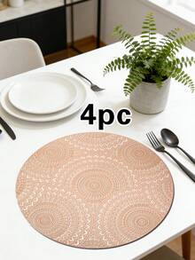 1/4/6pcs Faux Mechanical Gear PVC Gold Foil Placemats, Hotel Restaurant Decor Heat Insulation Non-Slip Table Mats, Suitable For Wedding Party, Christmas, Valentine's Day, Holiday Celebration, Picnic, Birthday Banquet Table Decoration - Multicolor - View 15
