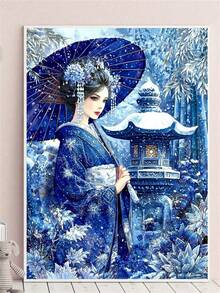 1pc Exquisite Diamond Painting Kit, DIY 5D Diamond Painting Adult Handmade Art Painting Set, Geisha Art Painting, Full Diamond Painting Diamond Art Embroidery Kit, Handmade Home Office Wall Decor - round diamond - View 3