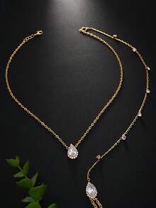 1 pieza Collar nupcial sexy sin espalda, cadena corporal de lujo multifuncional, versátil y elegante - borla - Ver 5