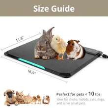 Outdoor Heated Pad for Small Animals Anti-Bite and Waterproof Cat Heating Pad Indoor Pet Warmer for Cat Houses/Rabbit Hutches/Chick Brooders in Extreme Weather 16.5" x 11.8" 35 Watts - como en la foto - Ver 4