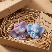 1个卡通3D大象造型树脂硅胶模具，大象造型钥匙扣树脂模具，用于制作珠宝和吊坠，是制作项链和手工艺品的理想礼品。 - 白色 - 查看 5